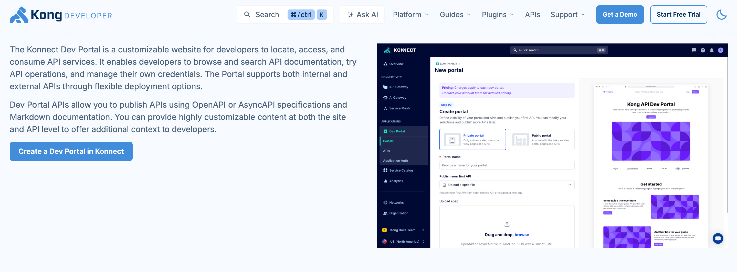 Kong Developer Portal 