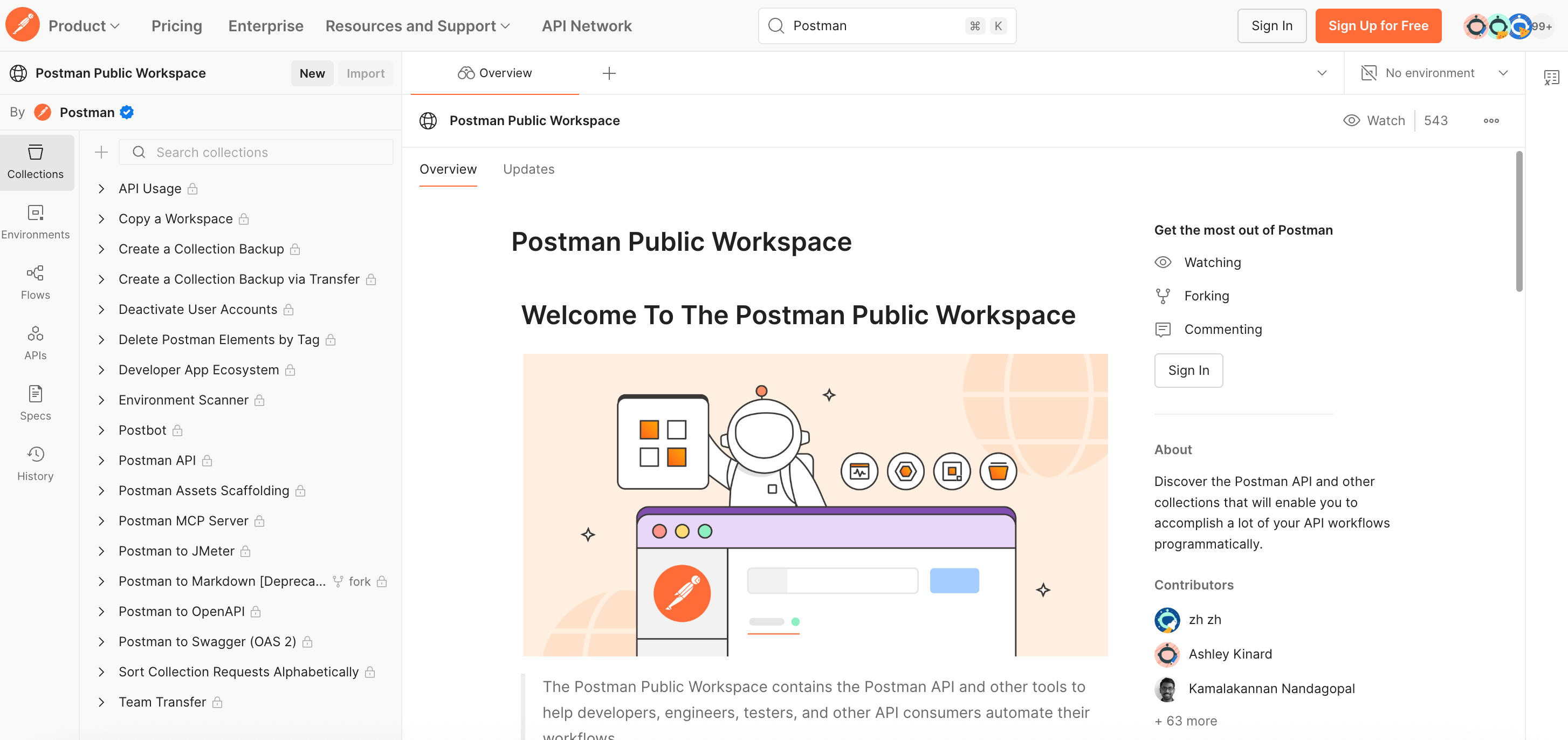 Postman's Public Workspace