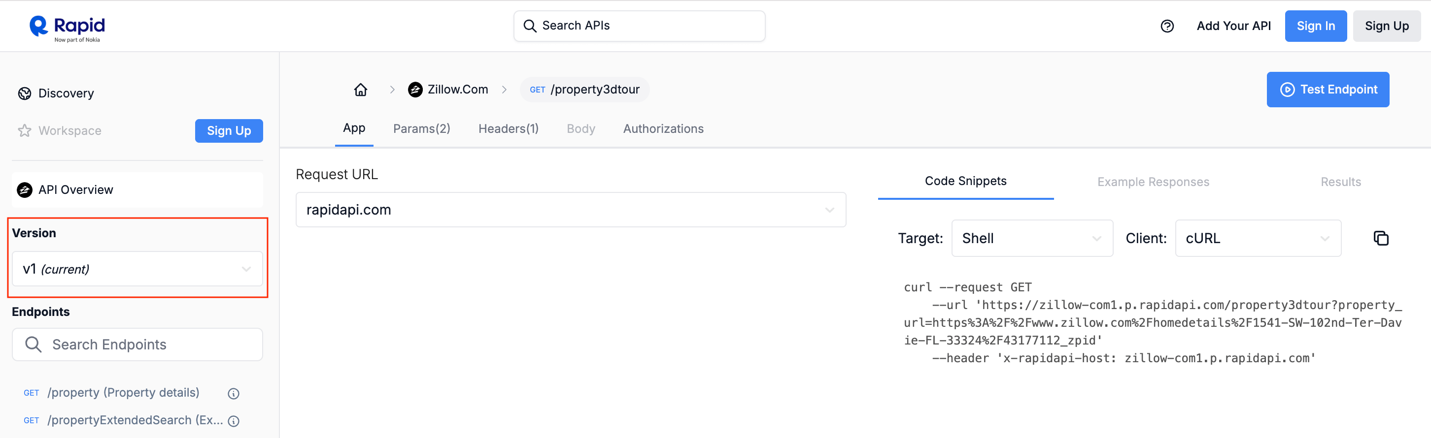 RapidAPI's versioning