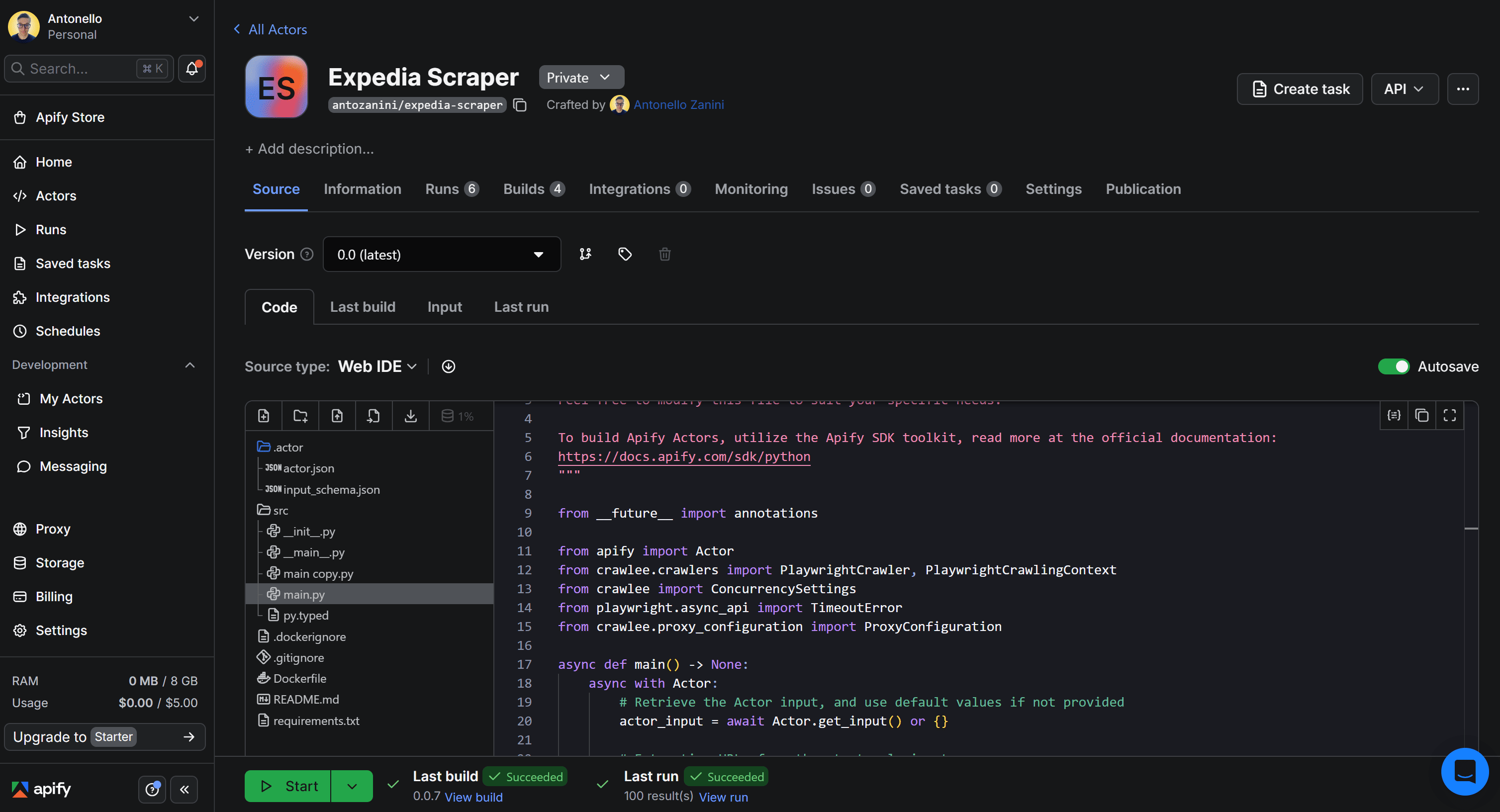 Your Apify Actor, ready for publication