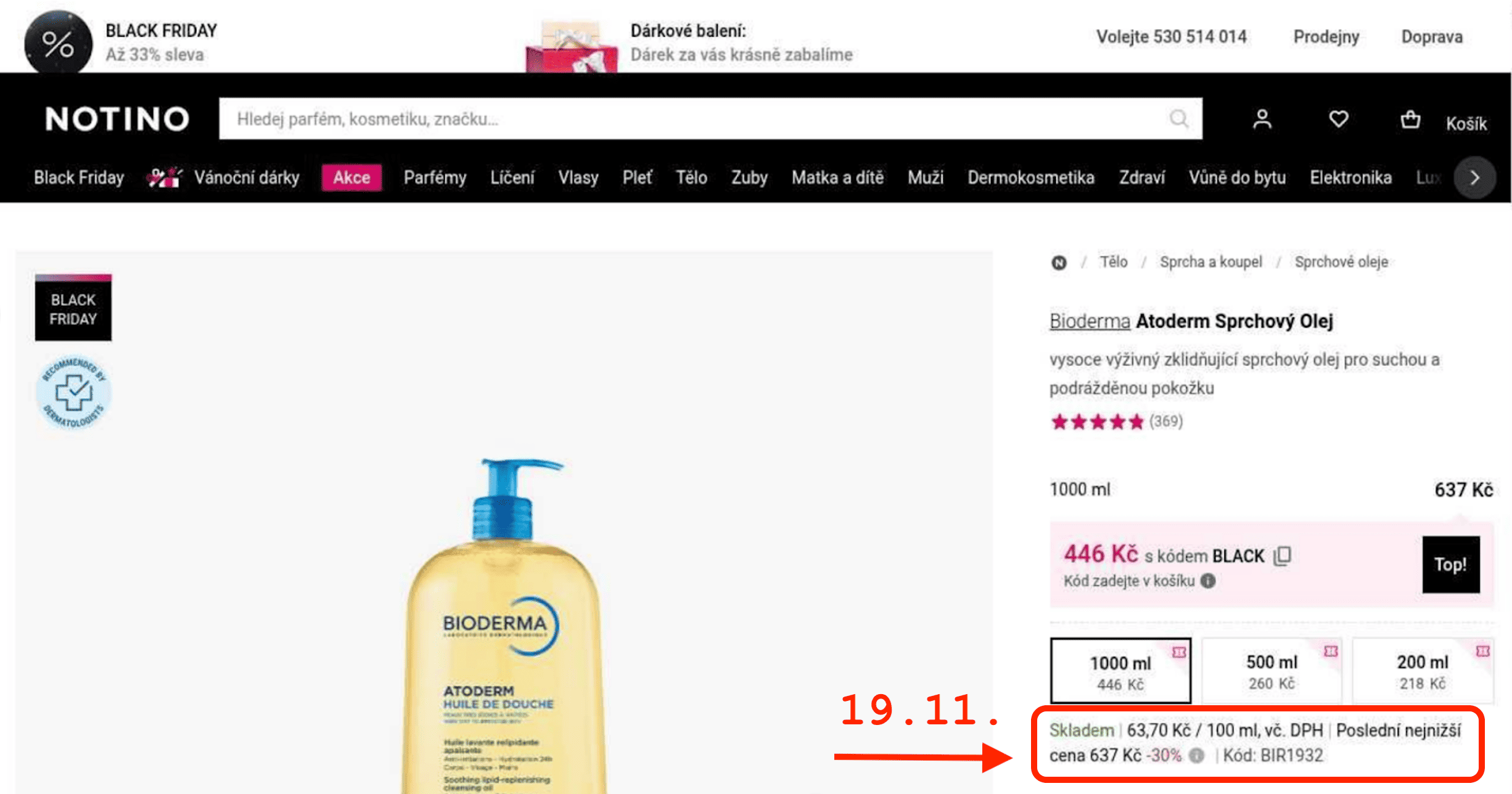 Manipulace s minimální cenou před akcí na Notinu - 19.11.