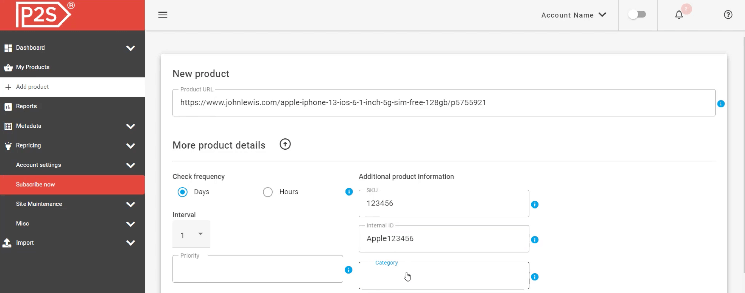 Price2Spy product information