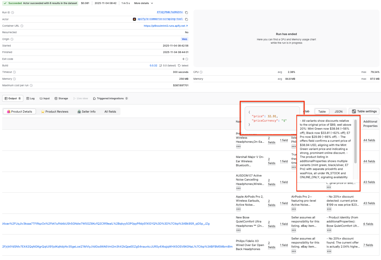 Results preview with AI summary