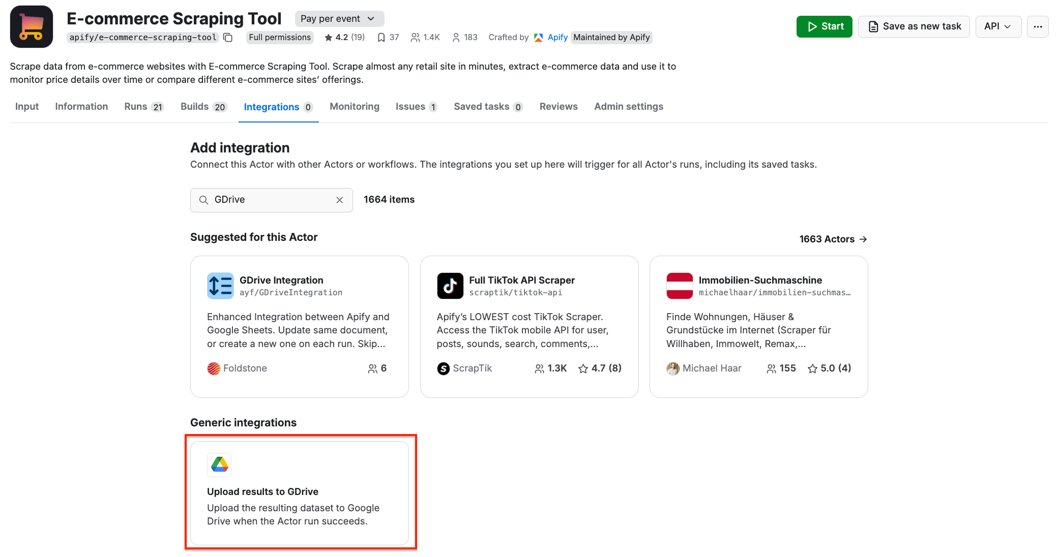 Integration: Upload results to GDrive
