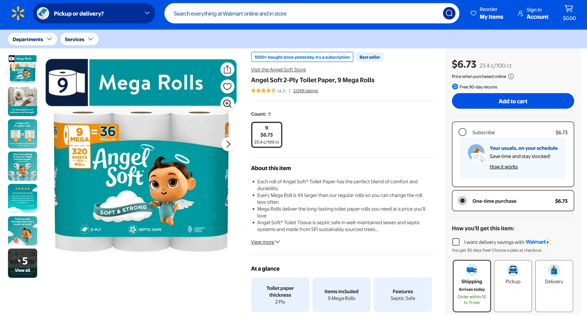 The second target Walmart product page