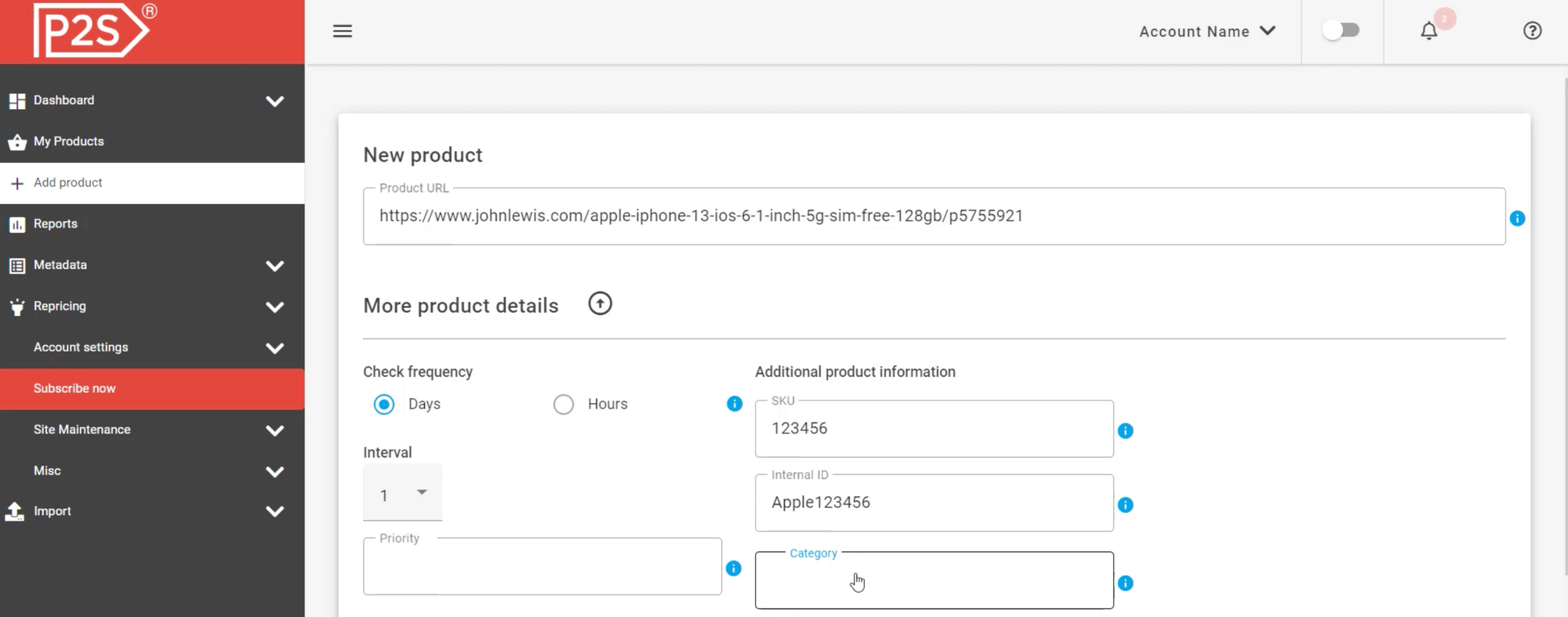 Price2Spy product information