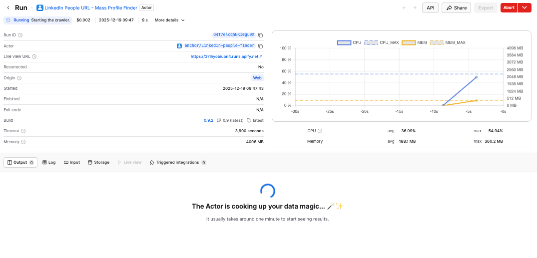 Scraper is getting LinkedIn data