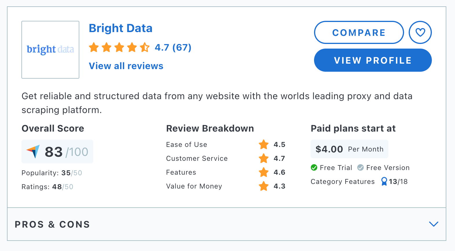 Bright Data on Capterra