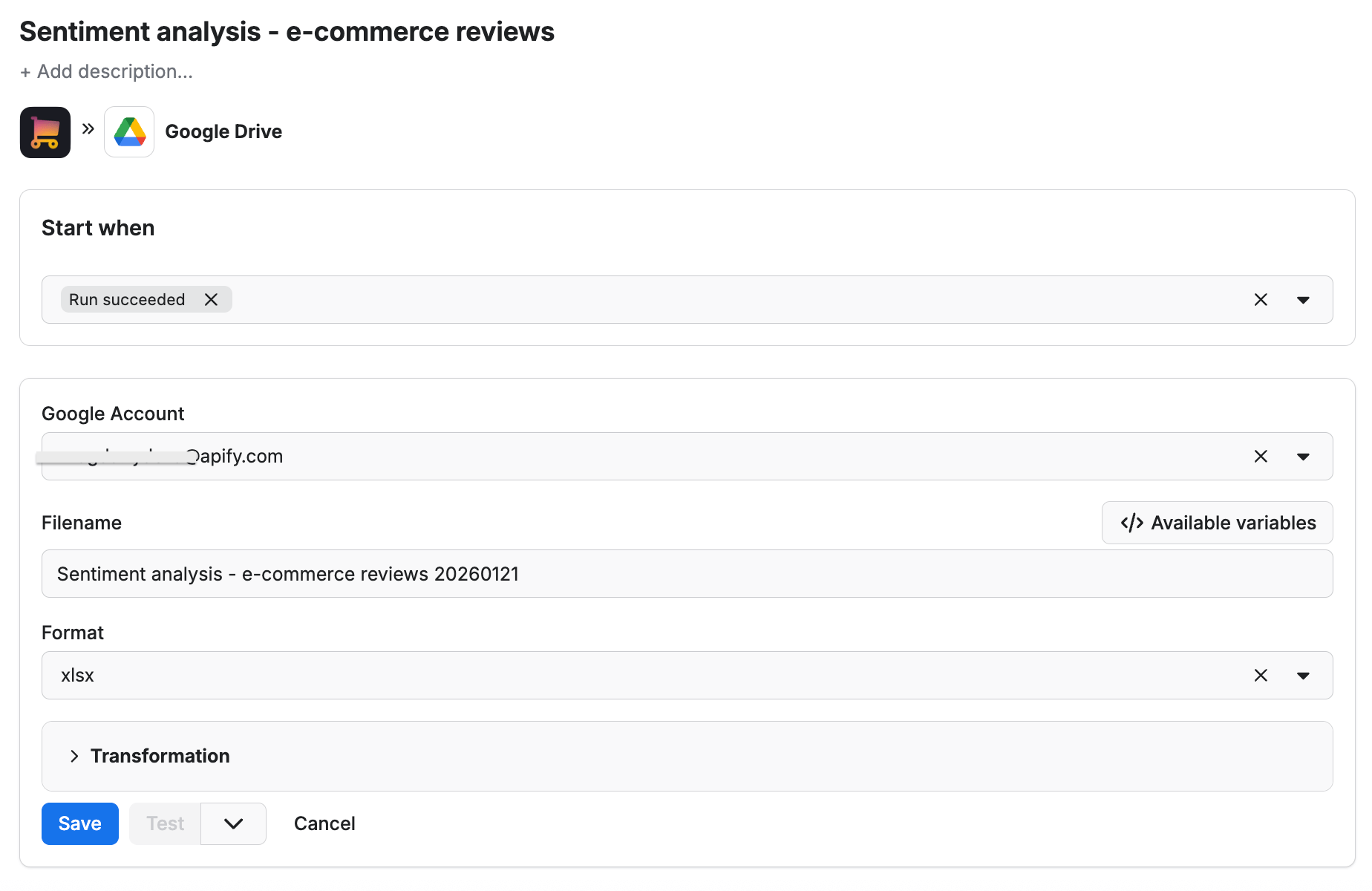 GDrive integration UI
