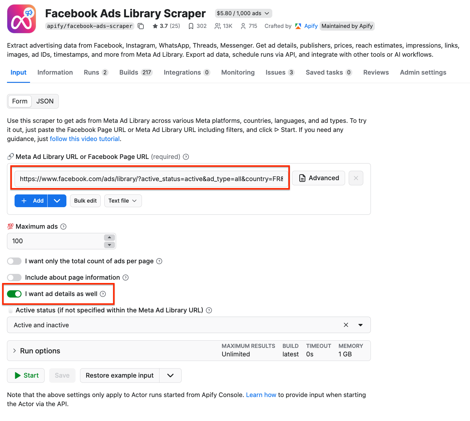 Facebook Meta Library Scraper