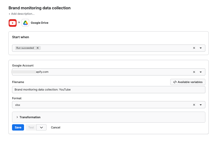 Integration configuration 