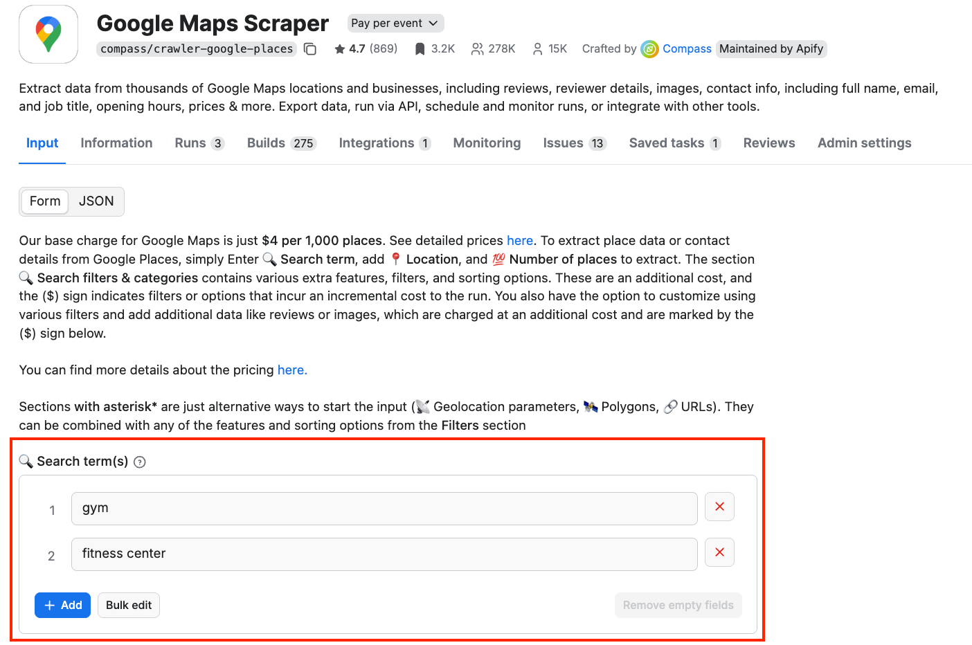 Google Maps Scraper UI