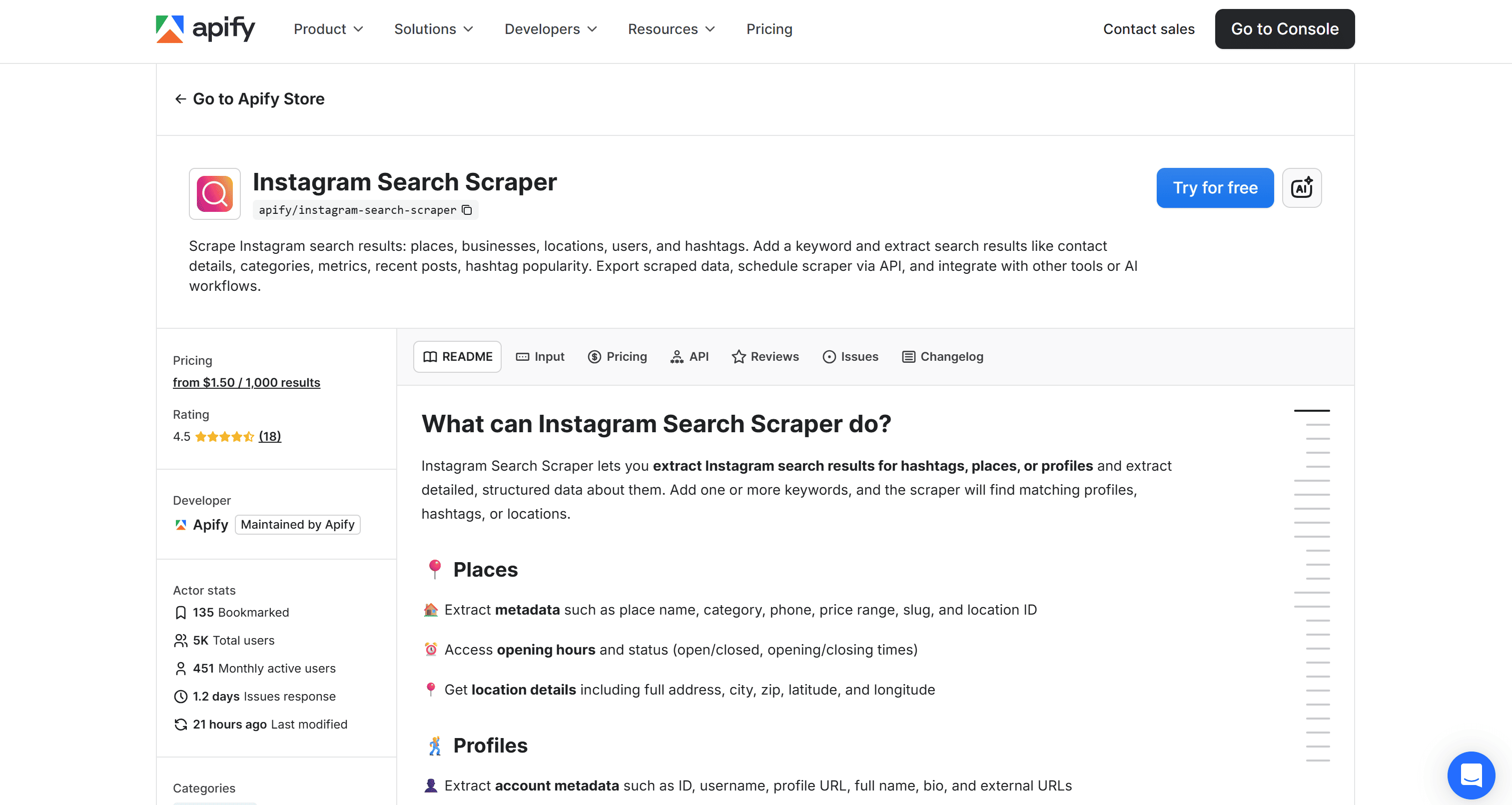Instagram Search Scraper