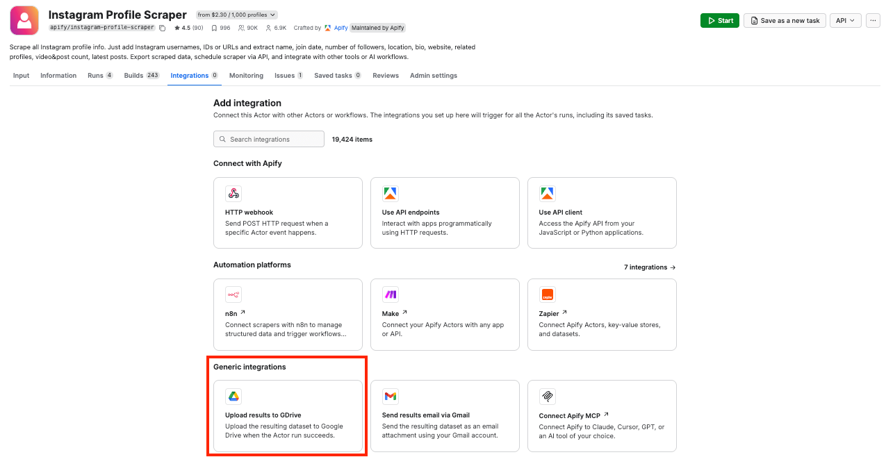 Upload results to GDrive integration 
