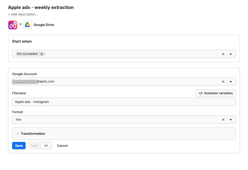 Setting up the scraper-GDrive integration
