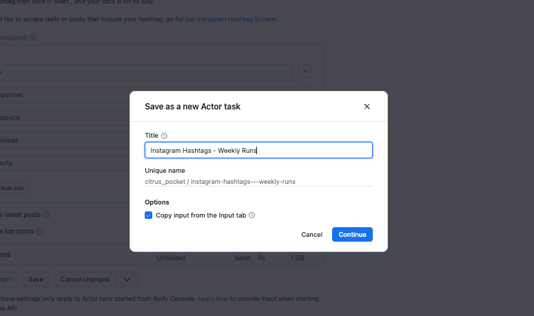 Saving a new Actor task