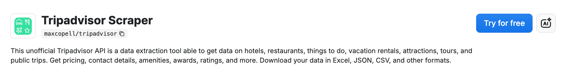Step 1. Go to the Tripadvisor Scraper page