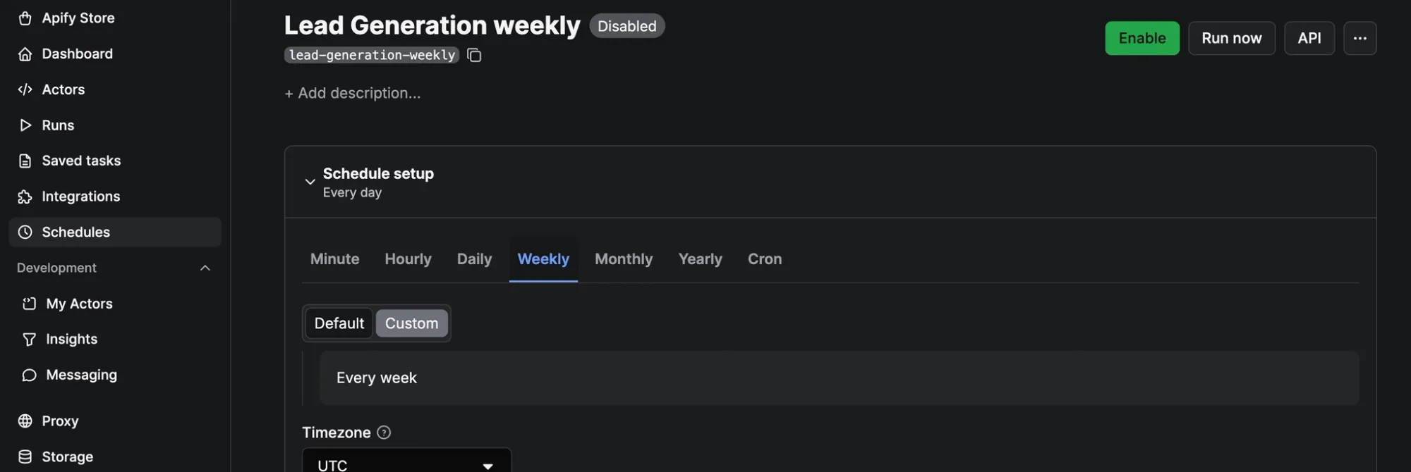 Scaling up with cron jobs using Apify schedules