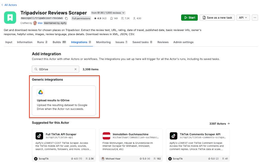 Upload results to GDrive integration