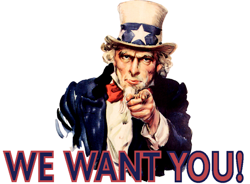 Uncle Sam we want you illustration. 