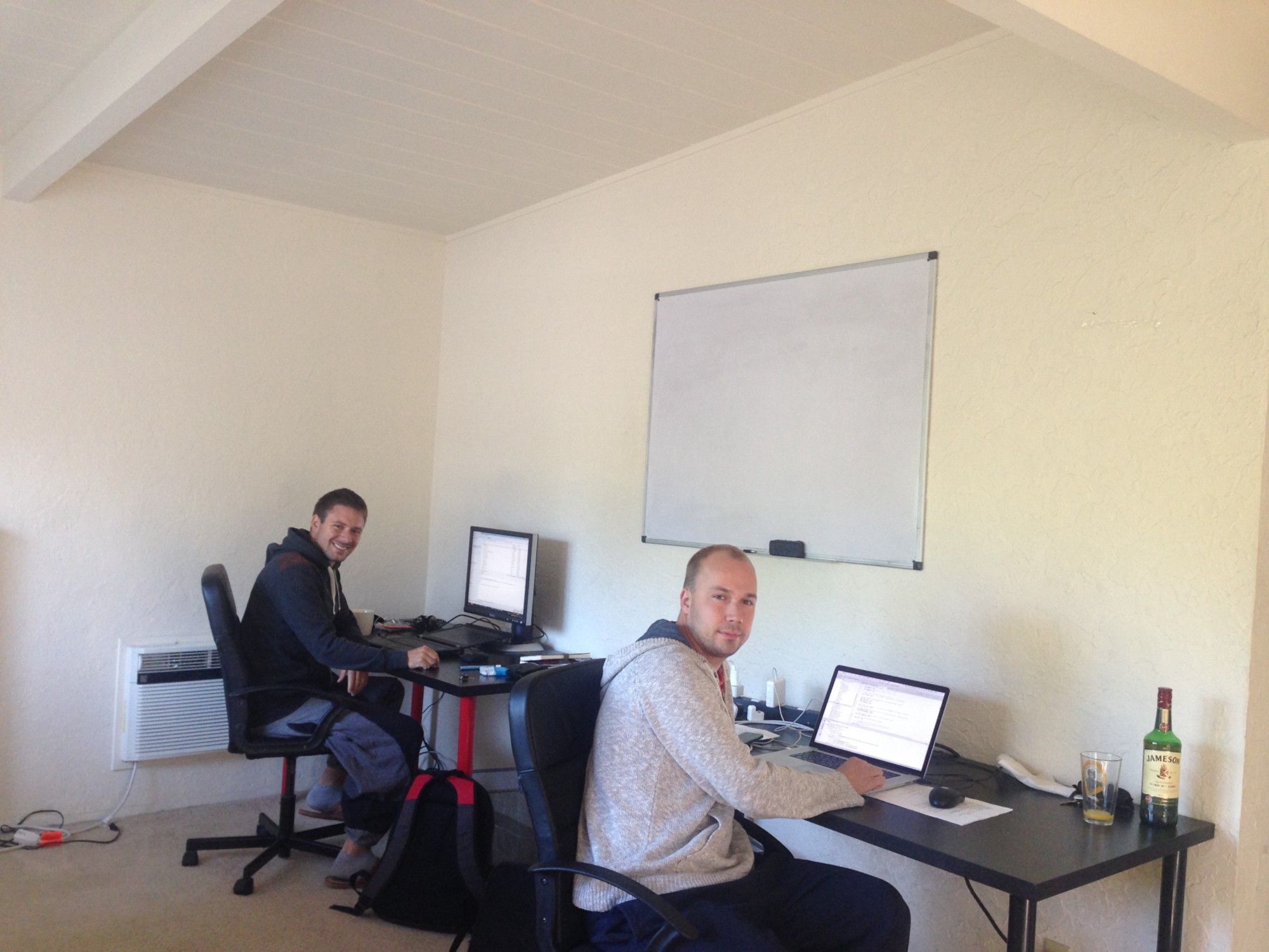 Jan and Jakub working in Hacker House
