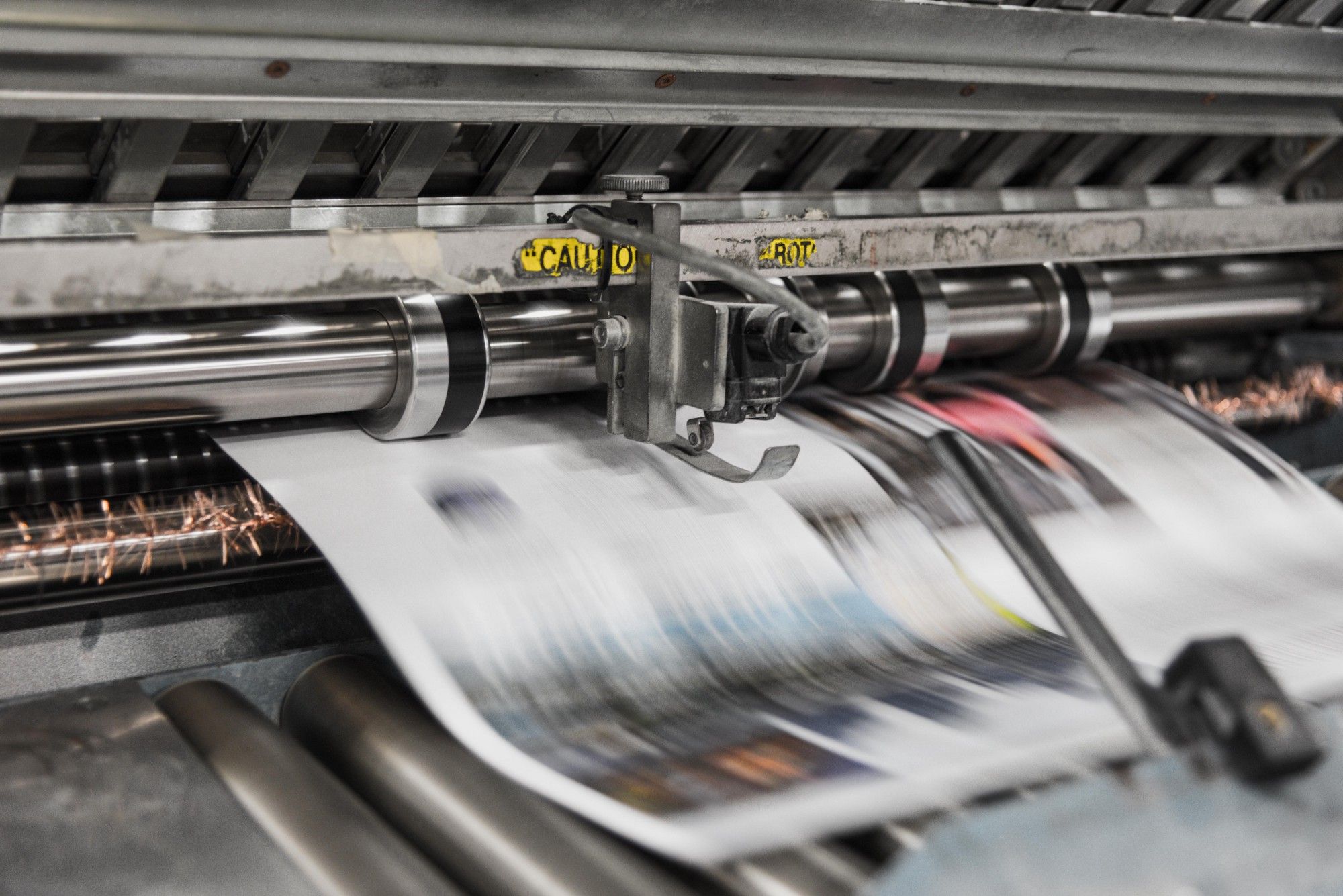 magazine or newspaper being printed