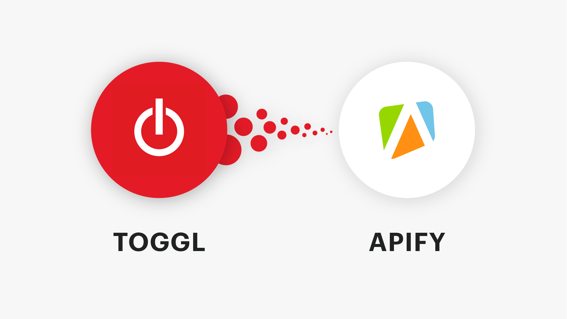 Toggl logo connecting with the Apify logo
