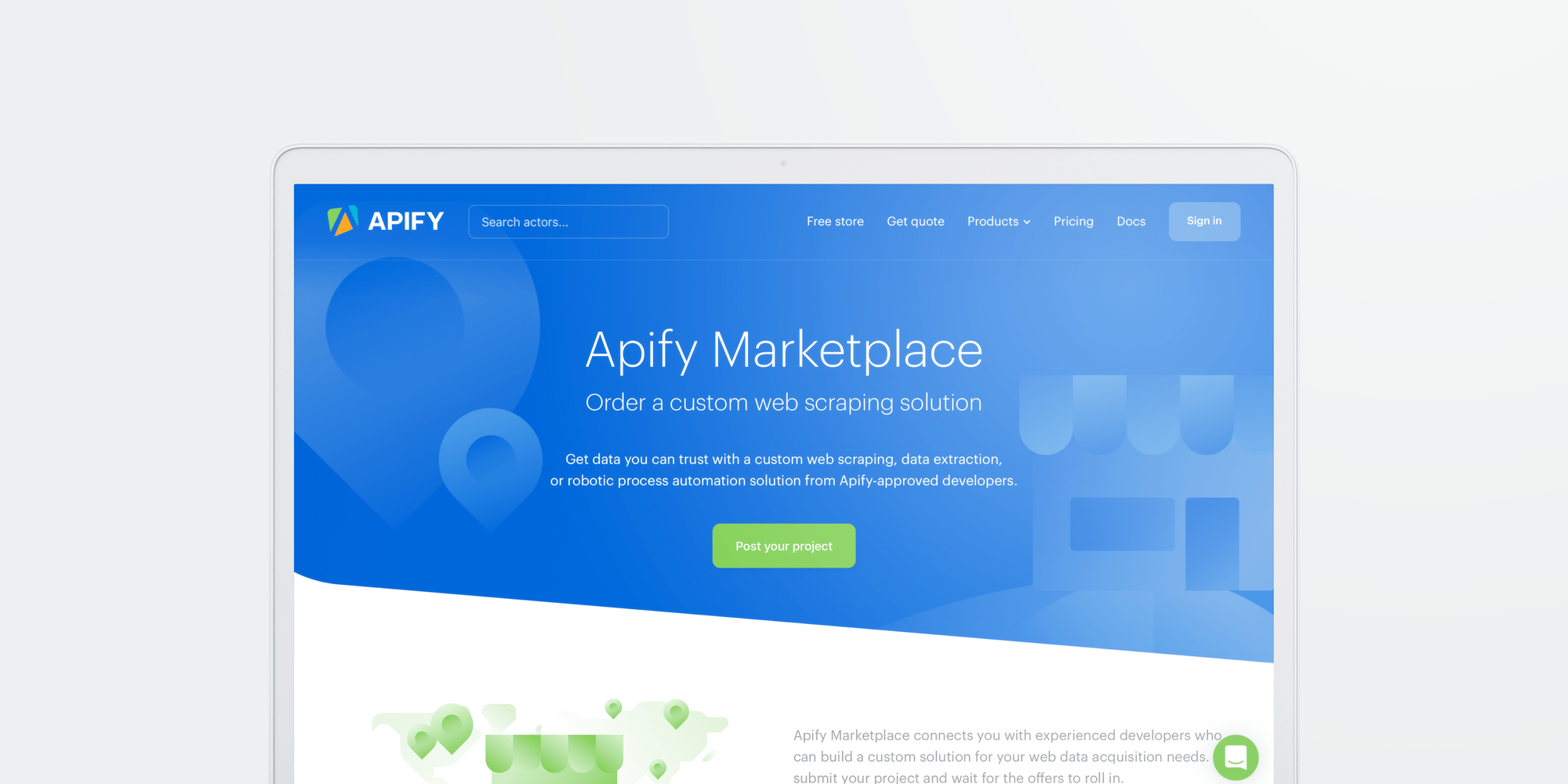 Get custom web scraping solutions from certified developers on Apify Marketplace