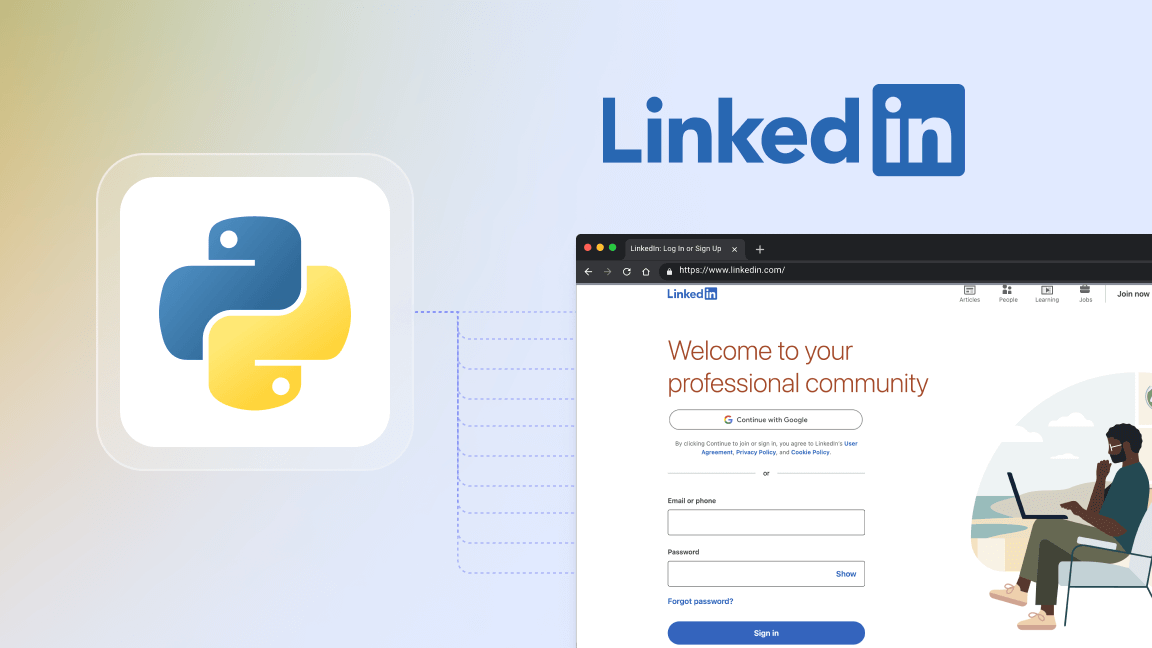 How to scrape LinkedIn with P
