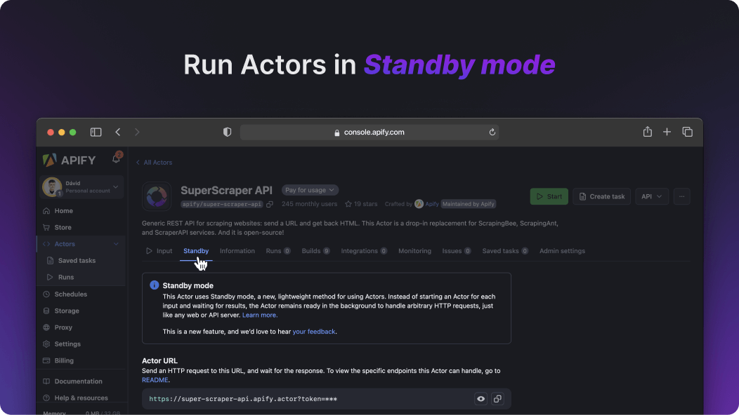 Introducing Actor Standby – run Actors continuously as real-time APIs