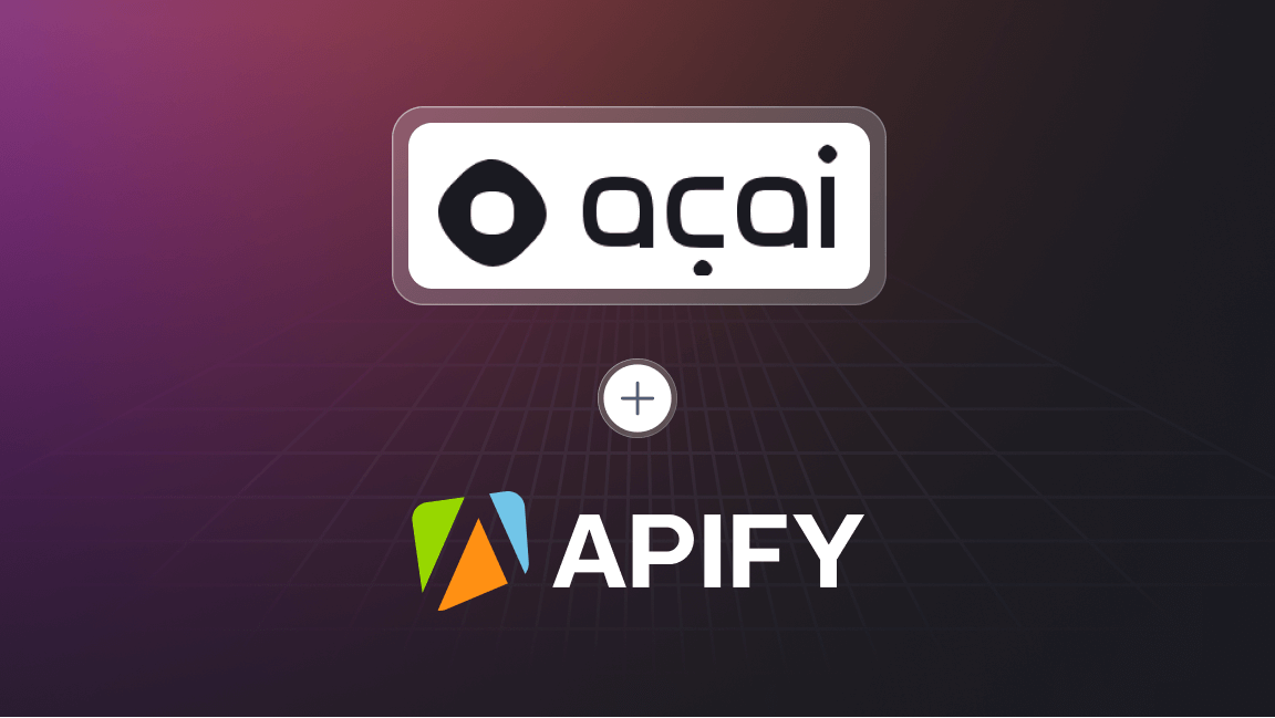 Case study on AI and travel operations: AcaiTravel and Apify logos