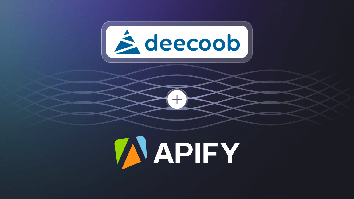 Customer story with deecoob and Apify logos