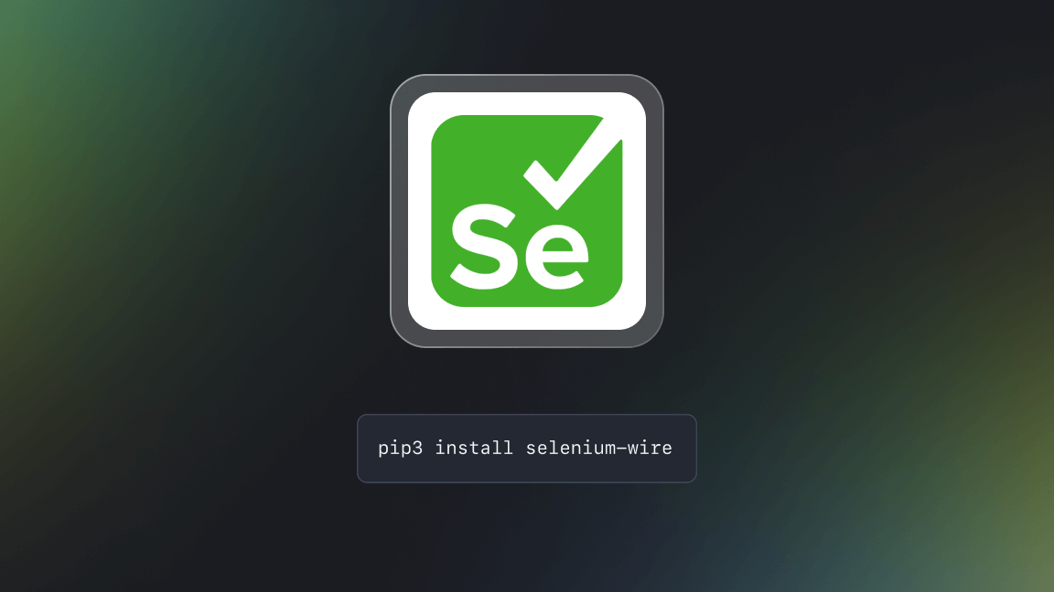 How to use Selenium Wire. pip3 install selenium-wire