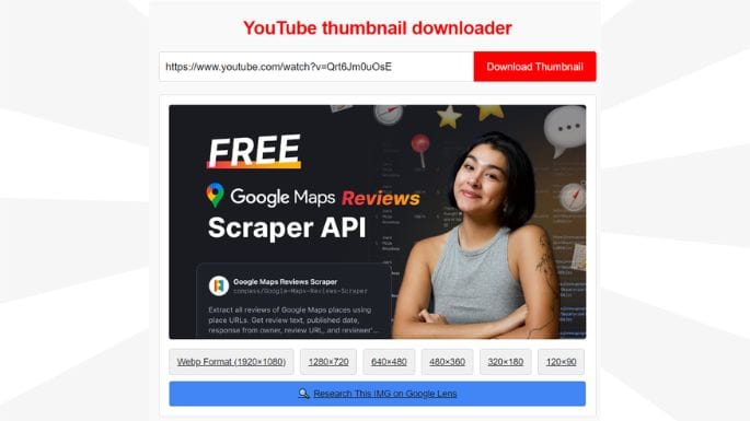 YouTube thumbnail downloader