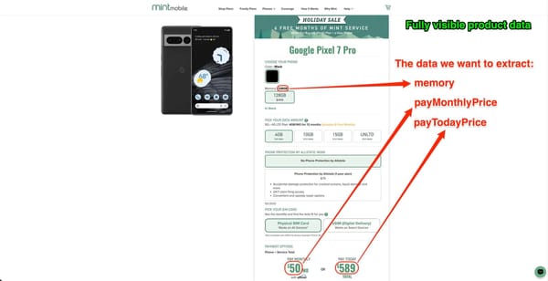 Mint Mobile web page with JavaScript enabled. Source: Python web scraping tutorial