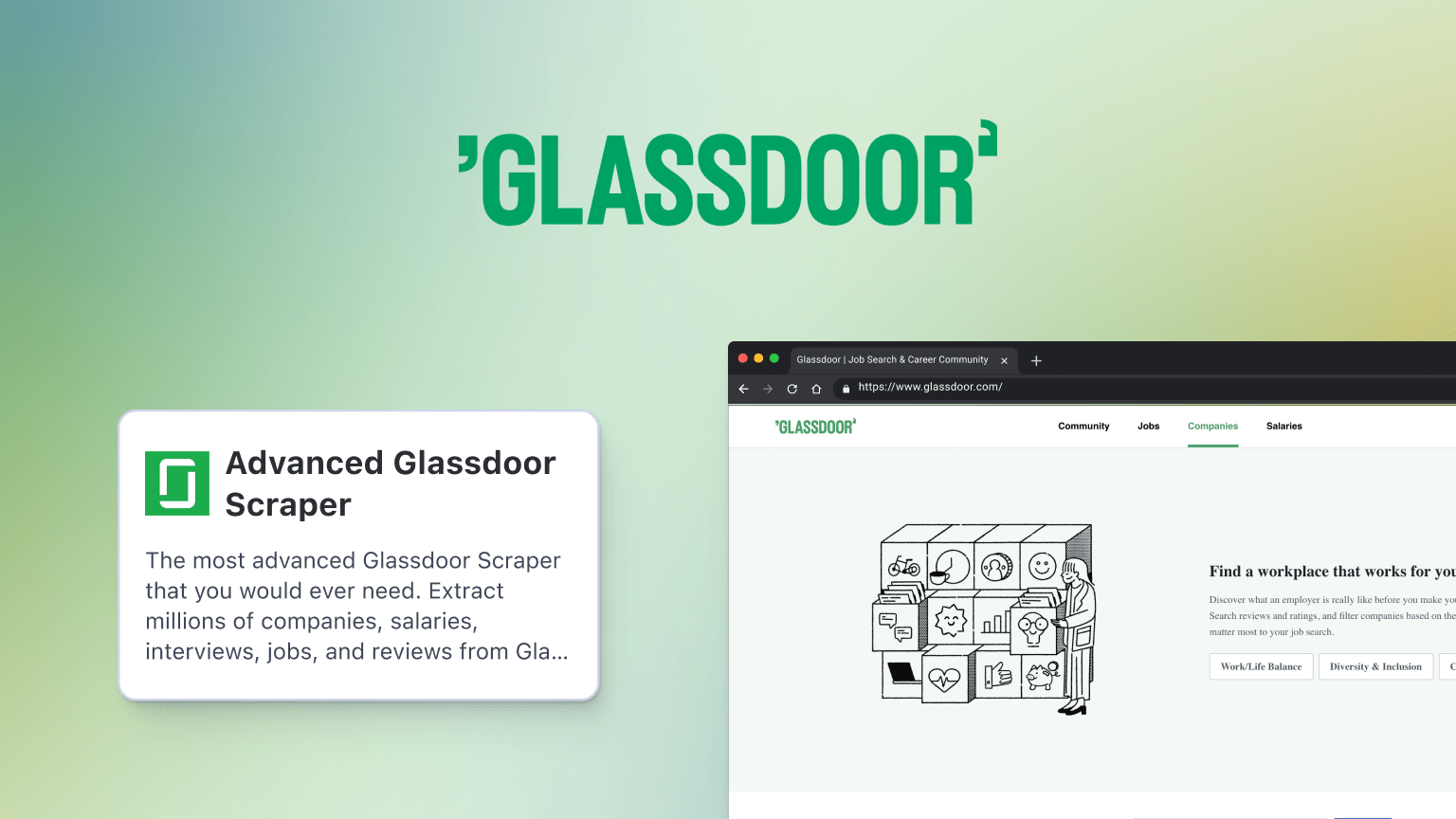 Glassdoor scraping 101: how to scrape Glassdoor reviews, jobs and company details